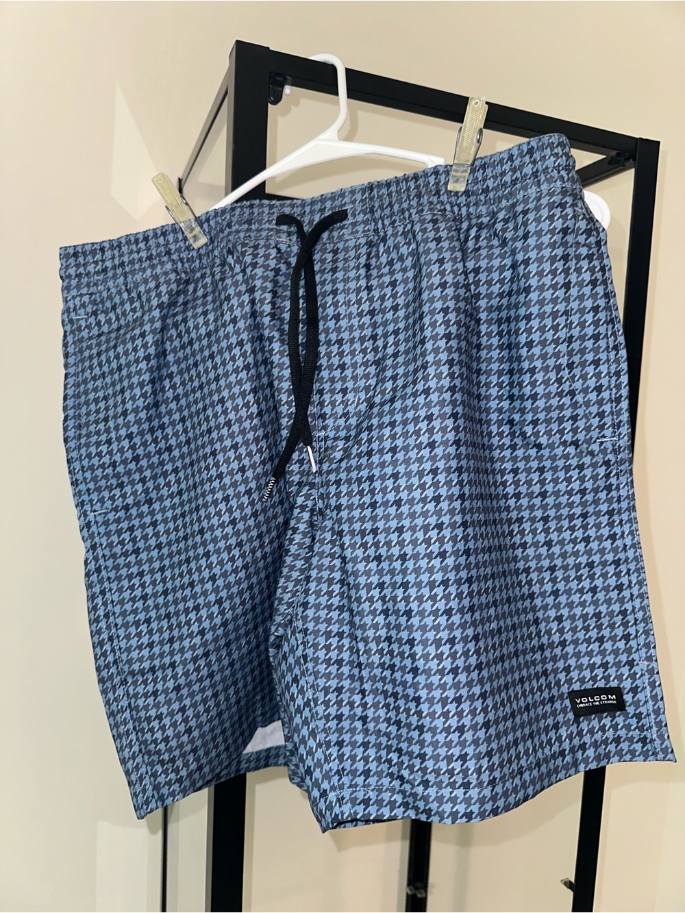 🔔FINAL🔔 Volcom Men’s Light Blue Houndstooth Shorts Sz M